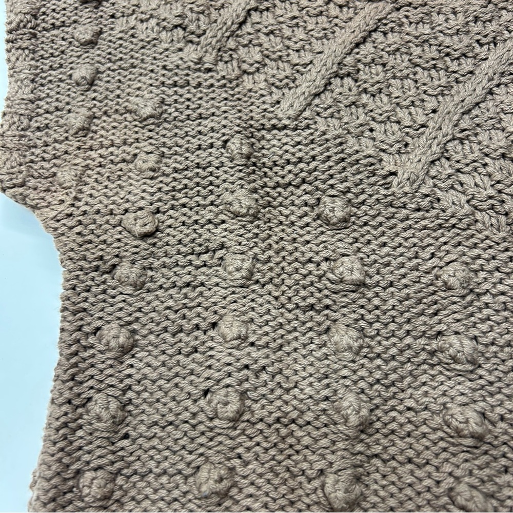 5/$25 Vintage 80s Jennifer Reed Knitted By Hand Brown Knit Sweater Vest - Picture 2 of 5
